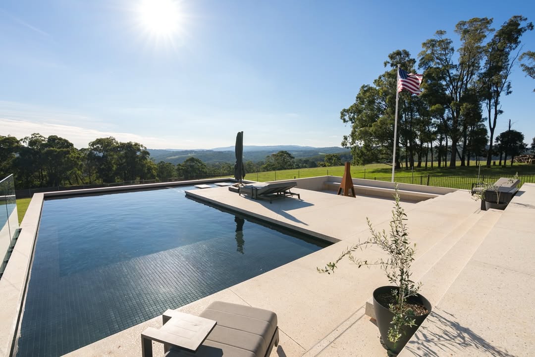 Luxury concrete infinity pool