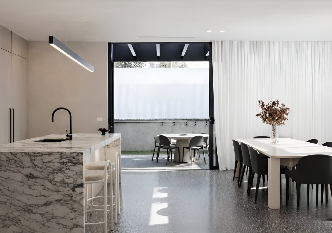 Polished concrete interior