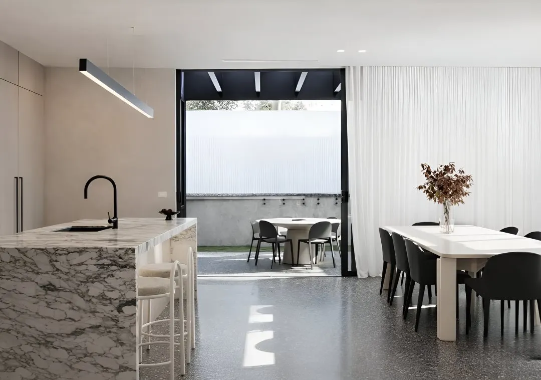 Polished concrete interior